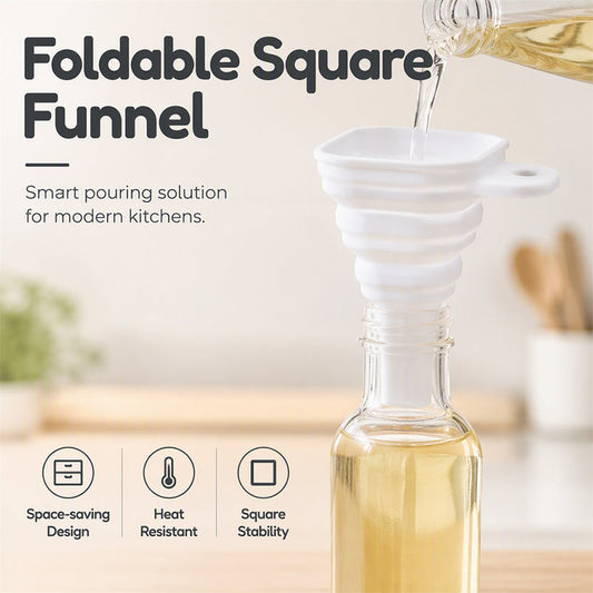🧴 Köp 1 få 1 GRATIS! ⭕ Foldable silicone collapsible wide mouth funnel – platsbesparande, värmebeständig & universell – perfekt för köket 🍶