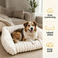 🛋️ 50 % RABATT NU! 🐾 Cozy sofa pet bed – ultramjuk, upphöjda kanter & ribbad plysch – perfekt för katter och hundar 🧸