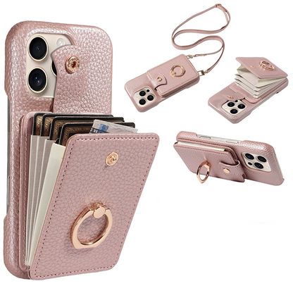 📱 50 % RABATT NU! 👜 Crossbody plånboksfodral – RFID-blockerande, dragspelskortfack & avtagbar rem – lyxigt PU-läder ✨