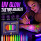 🌈 50 % RABATT NU! 🖊️ Glow Party-tatueringspennor – UV-lysande, hudvänliga & perfekta för fest och kreativ lek ✨