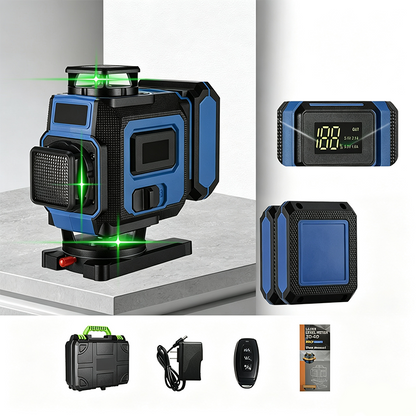 📐 50 % RABATT NU! 🧰 Självnivellerande grön lasernivå – 360° projektion, millimeterprecision & robust – perfekt för bygg och kakel 🏗️