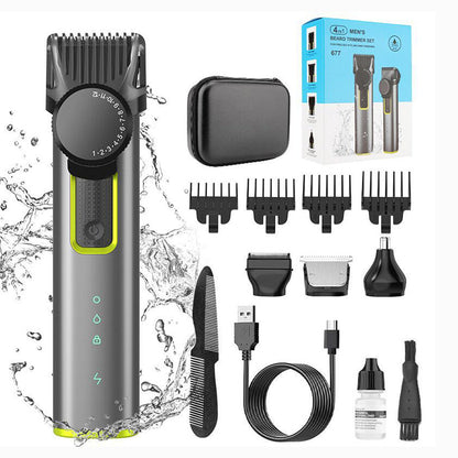 🪒 50 % RABATT NU! 💈 4-in-1 electric hair clipper set – utbytbara huvuden, justerbar längd & IPX5 vattenskydd – perfekt för hela groomingrutinen ✨
