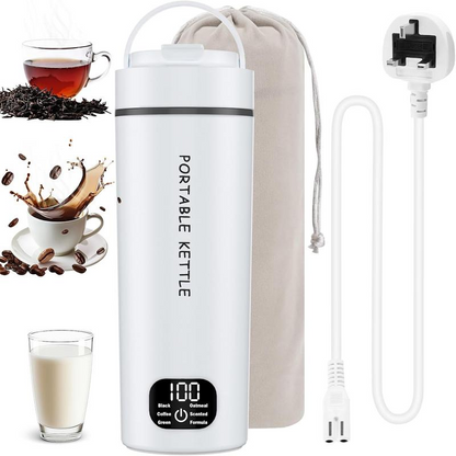 ☕ 50 % RABATT NU! 🔥 Portabel elektrisk vattenkokare – 304 rostfritt stål, 500 ml & 6 temperaturer – perfekt för resor och kontor 🧳