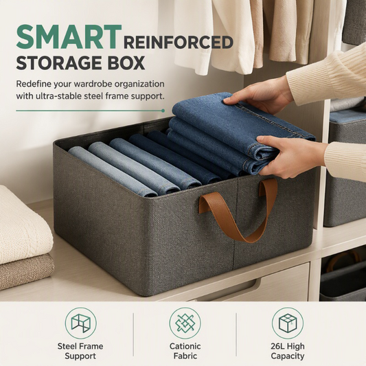 🧺 50 % RABATT NU! 📦 Foldable storage basket with handles – håll hemmet snyggt & organiserat – perfekt för kläder, filtar och leksaker 🏠