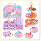 🦄 50 % RABATT NU! ☕ Enhörningsslott låtsas tekanna set – 37 delar, säker & portabel – perfekt för kreativ lek och social utveckling 👑
