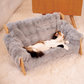 🛏️ 50 % RABATT NU! 🐾 Elevated plush pet bed – träram, tvättbar & stadig – perfekt för hundar och katter – lyxig komfort året runt 🌿