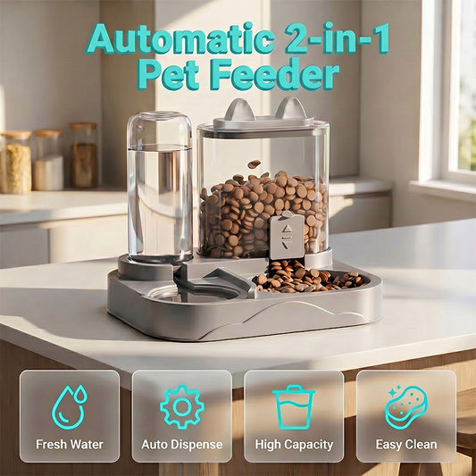 🐱 50 % RABATT NU! 🥣 2-in-1 pet feeder & water dispenser – automatisk gravity-fed, stor kapacitet & säkra material – perfekt för upptagna ägare 🐶