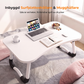 📱 50 % RABATT NU! 🪑 Hopfällbart bärbart sängbord för bärbar dator med mugghållare – stor yta, stabil & platsbesparande – perfekt för sängen och soffan 🛋️