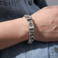 📿 50 % RABATT NU! ✨ Retro mantra-armband för män – sexstavig design, silverfinish & dubbel kedja – snyggt och meningsfullt 🖤