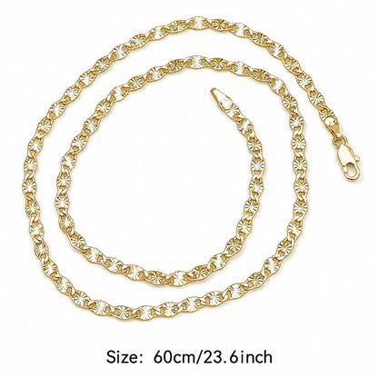 ✨ 50 % RABATT NU! 💛 Elegant guldpläterat halsband med platt kedja – tidlös design & glänsande finish – perfekt för vardag och fest 🎀