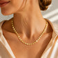 ✨ 50 % RABATT NU! 💛 Elegant guldpläterat halsband med platt kedja – tidlös design & glänsande finish – perfekt för vardag och fest 🎀