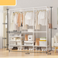 🧥 50 % RABATT NU! 🏠 Kraftig fristående klädställning med hyllor – dubbelradig hängning, flera hyllor & förstärkt stål – perfekt för garderoben 🧺
