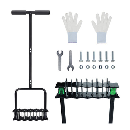 🌱 50 % RABATT NU! 🔧 Kraftig manuell gräsmatteluftare – kolstål, justerbart handtag & självrengörande – perfekt för en grönare gräsmatta 🏡