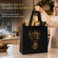 🎄 50 % RABATT NU! 🎁 Svart julklappsväska i non-woven – slitstark, väderbeständig & guldfoliedetaljer – perfekt för elegant julklappsinslagning ✨