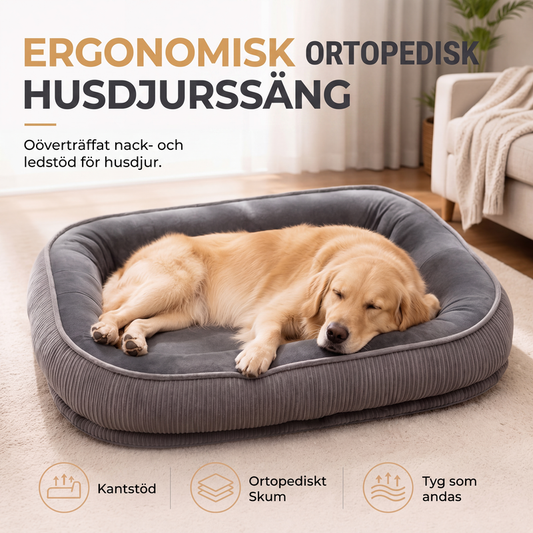 🐾 50 % RABATT NU! 🛏️ Ergonomisk hundsäng – bekväm året runt med stödjande skumbas & molnlik omfamning ☁️