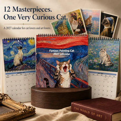 📅 50 % RABATT NU! 🎨 2027 Rolig kattmeme-kalender – meme-inspirerad konst, livfulla månadssidor & praktisk planering – perfekt för hem och kontor 🐱