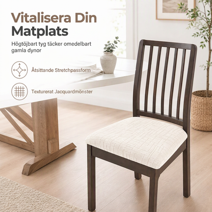 🪑 Köp 1 få 1 gratis! 🧵 Elastisk axelbandslös stolöverdrag – smidig passform, jacquardväv & enkel montering – perfekt för matsalsstolar 🍽️