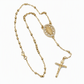 📿 50 % RABATT NU! ✨ Retro guldton Jungfru Maria krucifix kors hänge halsband med pärlad Y-kedja – elegant, 14K pläterad & tidlös – perfekt för vardag och fest 🕊️