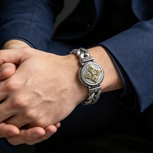 📿 50 % RABATT NU! 🔮 Vintage roterande vajra-armband för män – smidigt roterande centrum, galvaniserad koppar & vintagetextur – perfekt för streetwear och vardag 🖤