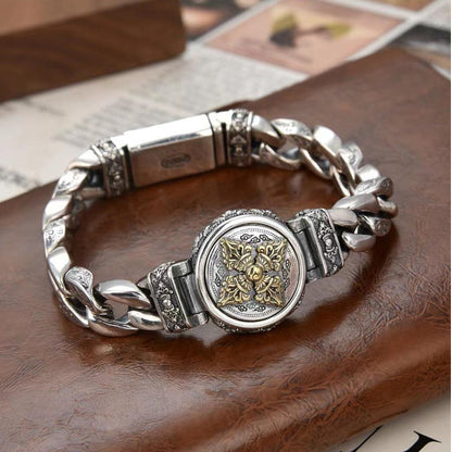 📿 50 % RABATT NU! 🔮 Vintage roterande vajra-armband för män – smidigt roterande centrum, galvaniserad koppar & vintagetextur – perfekt för streetwear och vardag 🖤