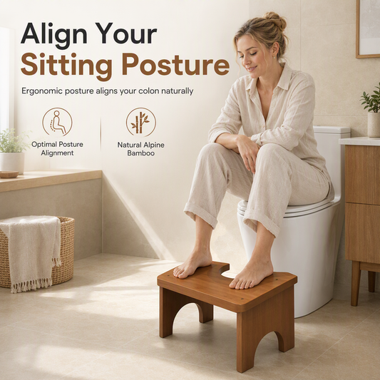 🚽 50 % RABATT NU! 🎍 Kompakt bambupall för toaletten – naturlig sittställning & halkskydd för barn och vuxna ✨