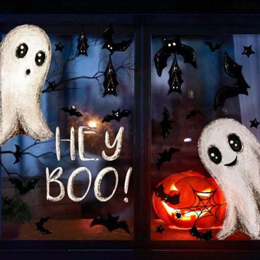 👻 50 % RABATT NU! 🎃 Söt Halloween-spöke fönsterdekal – statisk klister, enkel att sätta upp & ta bort ✨