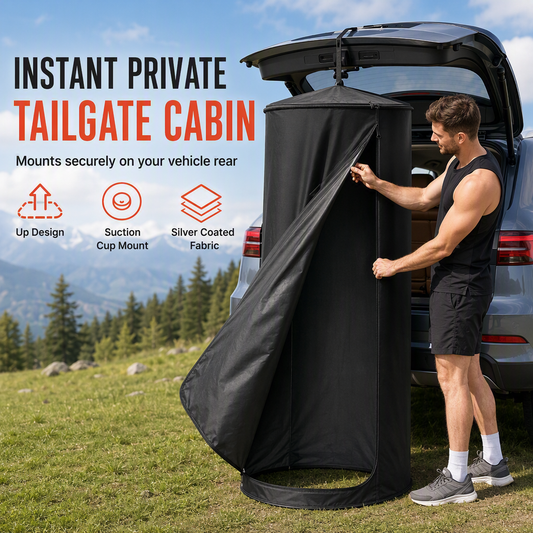 🚗 50 % RABATT NU! 🚿 Portabelt duschtält för bilens baklucka – snabb montering & full avskildhet vid camping ✨