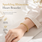 💛 50 % RABATT NU! 💎 Guldarmband med strasshjärtan & ihåliga geometriska länkar – handinfattade stenar ✨
