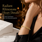 💛 50 % RABATT NU! 💎 Guldarmband med strasshjärtan & ihåliga geometriska länkar – handinfattade stenar ✨