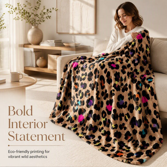 🛌 50 % RABATT NU! 🐆 Ultramjuk filt med leopardmönster – varm & mysig för hemmabruk, maskintvättbar🧶