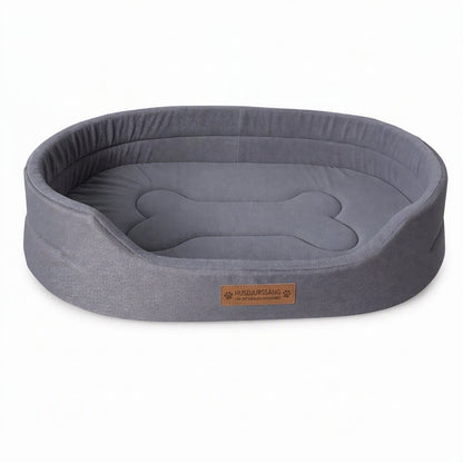 🐾 50 % RABATT NU! ☁️ Avtagbar oval hund- och kattsäng – polarfleece, oxfordtyg & fuktavvisande halkfri botten 🐶