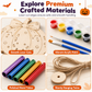 🎃 50 % RABATT NU! 🖌️ Halloween-DIY-kit i trä med pumpor – målning, vindspel & kreativt skapande för hela familjen ✨
