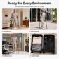 🦯 50 % RABATT NU! 🦵 Hopfällbara underarmskryckor – stötdämpande fjäder, aluminiumram & halkskyddade fötter för rehabilitering 🚶