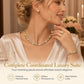 💛 50 % RABATT NU! 💎 Klassiskt smyckeset i hjärtform, 4 delar – halsband, armband, ring & örhängen i guldfärgad legering 🎀