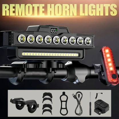🚴 50 % RABATT NU! 💡 Cykellampa med dubbla ljusbilder – 30 LED, batteridisplay & upp till 20 timmars batteritid ✨