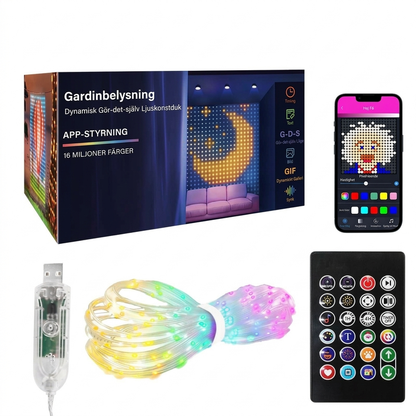 🌈 50 % RABATT NU! 💡 Vattentäta LED-gardinljusslingor – appstyrning, musiksynk & anpassad ljuskonst 🎵