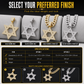 💎 50 % RABATT NU! ⭐ Hiphop-inspirerad isbelagd strassprydd ihålig Davidsstjärna – 50 cm kedja i guld & silver 🧊