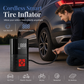 🚗 50 % RABATT NU! 💨 Bärbar elektrisk däckpump & luftkompressor – sladdlös med automatisk avstängning för bil, cykel & elfordon 🔋