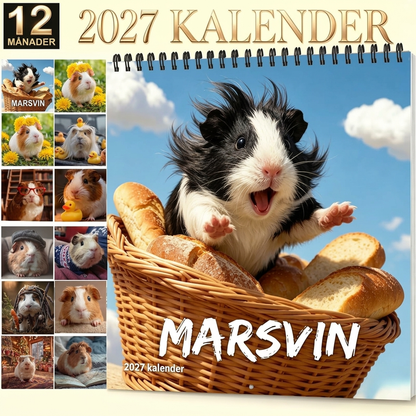 🐹 50 % RABATT NU! 📅 Ett helt år med söta marsvin – charmig väggkalender för 2027 med 12 månaders bedårande bilder ✨
