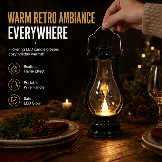 🏮 50 % RABATT NU! 🕯️ Vintage LED-fotogenlykta – dekorativ hänglampa med realistiskt flimrande ljus & säker konstruktion 🖤