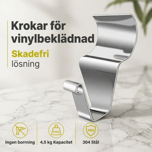 🧱 50 % RABATT NU! 🏠 Tåliga 304 rostfria krokfästen för vinylbeklädnad – installation utan hål för utomhusdekorationer 🔩