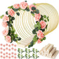 💐 50 % RABATT NU! ✨ Blomsterring i guldfärgad metall med träställ – rustik & elegant dekoration med LED-belysning 🕯️