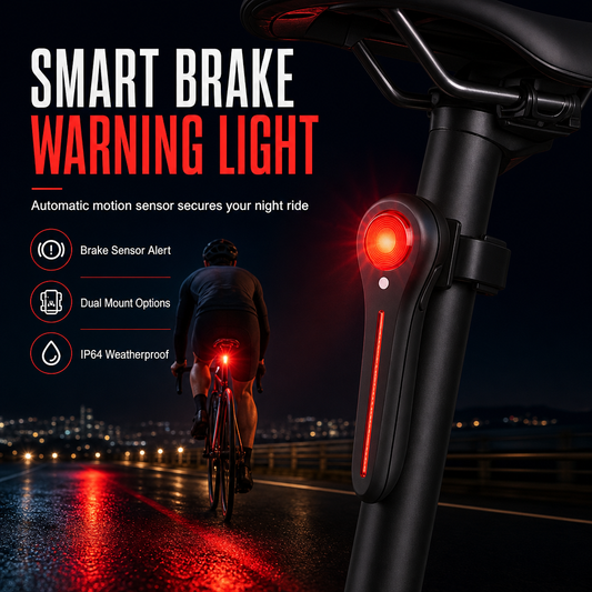 🚴 50 % RABATT NU! 🛑 Uppladdningsbar cykelbromslykta – smart bromsvarsel med rörelsesensor för landsväg & mountainbike 🚨