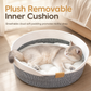 🐱 50 % RABATT NU! 🧶 Integrerad kattbädd & klösbräda – flätade bomullsväggar, plyschkudde & handvävd design för inomhuskatter 🐾