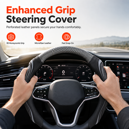 🚗 50 % RABATT NU! 🏎️ Sportigt rattöverdrag med silikongrepp – halksäker kontroll & massagefunktion, 38 cm 🖐️