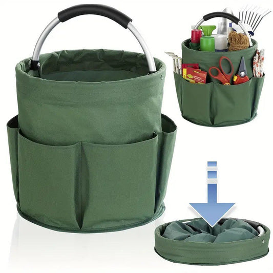 🧰 50 % RABATT NU! 🌱 Hopfällbar förvaringsväska för trädgårdsredskap – 600D Oxford, sex fickor & stänktålig 🔧