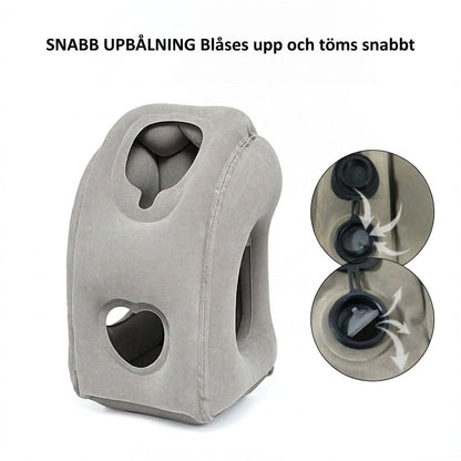 🛏️ 50 % RABATT NU! ✈️ Bärbar uppblåsbar ergonomisk resekudde – 360° nackstöd & 45° perfekt vinkel för resan 💤