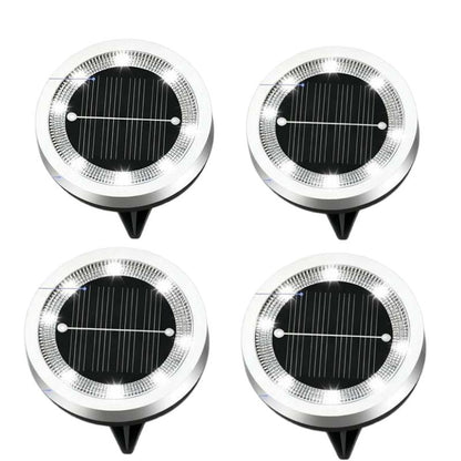 ☀️ 50 % RABATT NU! 🌿 Solcellsdrivna markspjut med 8 LED – 304 rostfritt stål & automatisk tändning/släckning, 4-pack 💡