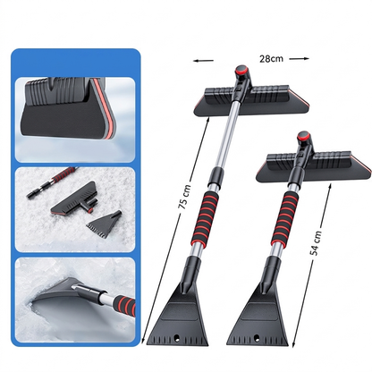 🚗 50 % RABATT NU! ❄️ 3-i-1 teleskopisk bilborste & isskrapa – 360° roterande huvud & förlängbar till 75 cm 🌨️
