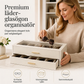 👓 50 % RABATT NU! ✨ Glasögonarrangör i handsytt PU-läder – mjukt sammetfoder & fack för alla bågar 💼